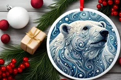 Round Christmas Ornament Sublimation|Clipart Product Image 1
