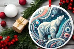 Round Christmas Ornament Sublimation|Clipart Product Image 1