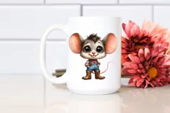 Watercolor Baby Mouse Cowboy Boots Clipart Product Image 2