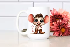 Watercolor Baby Mouse Cowboy Boots Clipart Product Image 2