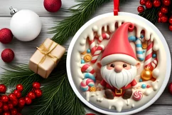 Round Christmas Ornament Sublimation|Clipart Product Image 2