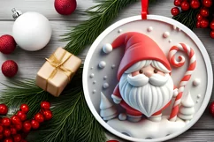 Round Christmas Ornament Sublimation|Clipart Product Image 2