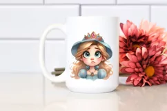 Watercolor Princess Portrait Hat Clipart Product Image 2