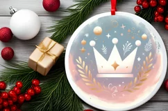 Round Christmas Ornament Sublimation|Clipart Product Image 2