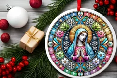 Round Christmas Ornament Sublimation|Clipart Product Image 2