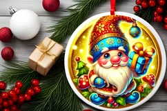 Round Christmas Ornament Sublimation|Clipart Product Image 2