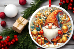 Round Christmass Ornament PNG Product Image 2