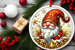 Round Christmas Ornament Sublimation|Clipart Product Image 2
