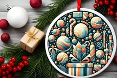 Round Christmas Ornament Sublimation|Clipart Product Image 1
