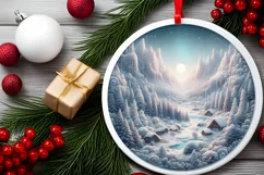 Pastel Candy Winter Scene Round Sticker PNG Product Image 2