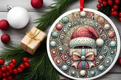 Round Christmas Ornament Sublimation|Clipart Product Image 1