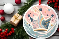Round Christmas Ornament Sublimation|Clipart Product Image 2