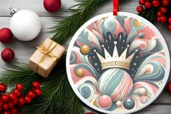 Round Christmas Ornament Sublimation|Clipart Product Image 2