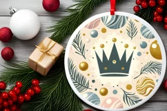 Round Christmas Ornament Sublimation|Clipart Product Image 2