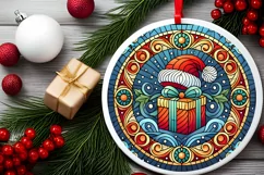 Round Christmas Ornament Sublimation|Clipart Product Image 1
