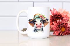 Cow Cow Portrait Sun Hat Big Eyes Clipart Product Image 2