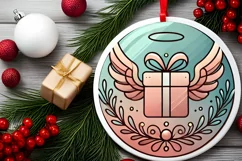 Round Christmas Ornament Sublimation|Clipart Product Image 1