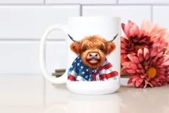 Huge Smile White Background Highland Cow Clipart Product Image 2