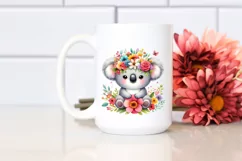 Cute Vibrant Koala with Flower Crown | Clipart Product Image 2