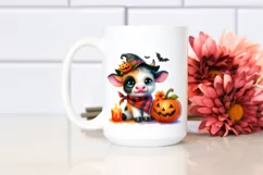 Cute Baby Cow in Halloween Scene | Clipart Product Image 2