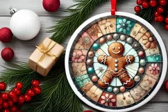 Round Christmas Ornament Sublimation|Clipart Product Image 2