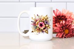 Vibrant Bouquet Gold Foil Clipart Product Image 2