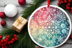 Round Christmas Ornament Sublimation|Clipart Product Image 2