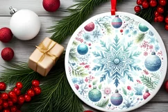 Round Christmas Ornament Sublimation|Clipart Product Image 2