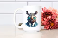 Colorful Rhino Portrait with Retro es | Clipart Product Image 2