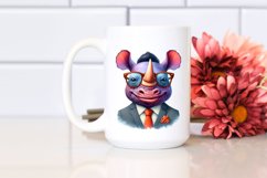 Colorful Rhino Portrait with Retro es | Clipart Product Image 2