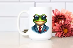 Funny Frog in Retro es and Suit | Sublimation Clipart Product Image 2