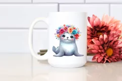 Vibrant Flower Crown Seal, PNG Product Image 2