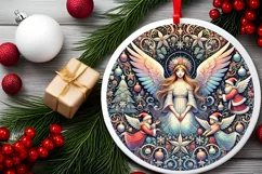 Round Christmas Ornament Sublimation|Clipart Product Image 2
