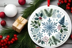 Round Christmas Ornament Sublimation|Clipart Product Image 2