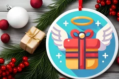 Round Christmas Ornament Sublimation|Clipart Product Image 1