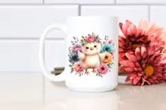 Cute Baby Chicken Dressed, Flowers Clipart Product Image 2