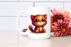 Vibrant Plush Cat with Visible Sews | Sublimation Clipart Product Image 2