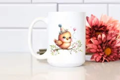 Cute Baby Macaw with Party Hat, PNG Product Image 2