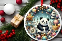Round Christmas Ornament Sublimation|Clipart Product Image 2