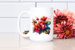 Abstract Begonia Shiny Watercolor Clipart Product Image 2