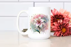 Pastel Lily with Golden Insertions, PNG Product Image 2