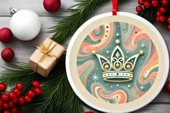 Round Christmas Ornament Sublimation|Clipart Product Image 1