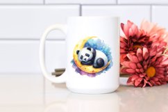 Colorful Panda Sleeping Moon | Sublimation | Clipart Product Image 2