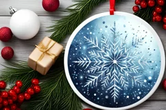 Round Christmas Ornament Sublimation|Clipart Product Image 2