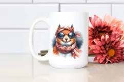 Whimsical Squirrel Portrait with Silk Scarf | Clipart Product Image 2