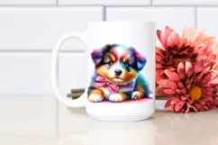 Colorful Baby Dog Watercolor Clipart Product Image 2