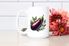 Watercolor Eggplant Clipart Product Image 2