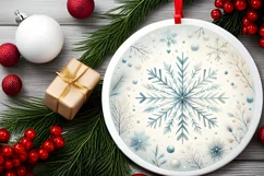 Round Christmas Ornament Sublimation|Clipart Product Image 2
