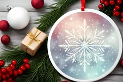 Round Christmas Ornament Sublimation|Clipart Product Image 2