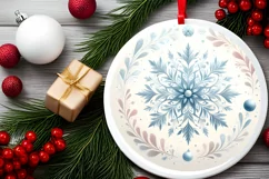 Round Christmas Ornament Sublimation|Clipart Product Image 2